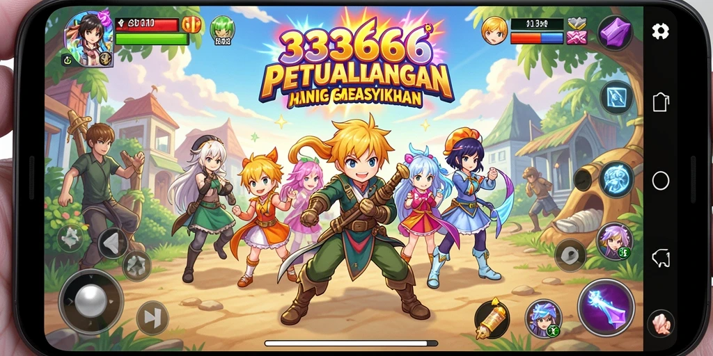Tampilan gameplay <strong>333666</strong> yang menampilkan pertempuran epik antar karakter Anime.