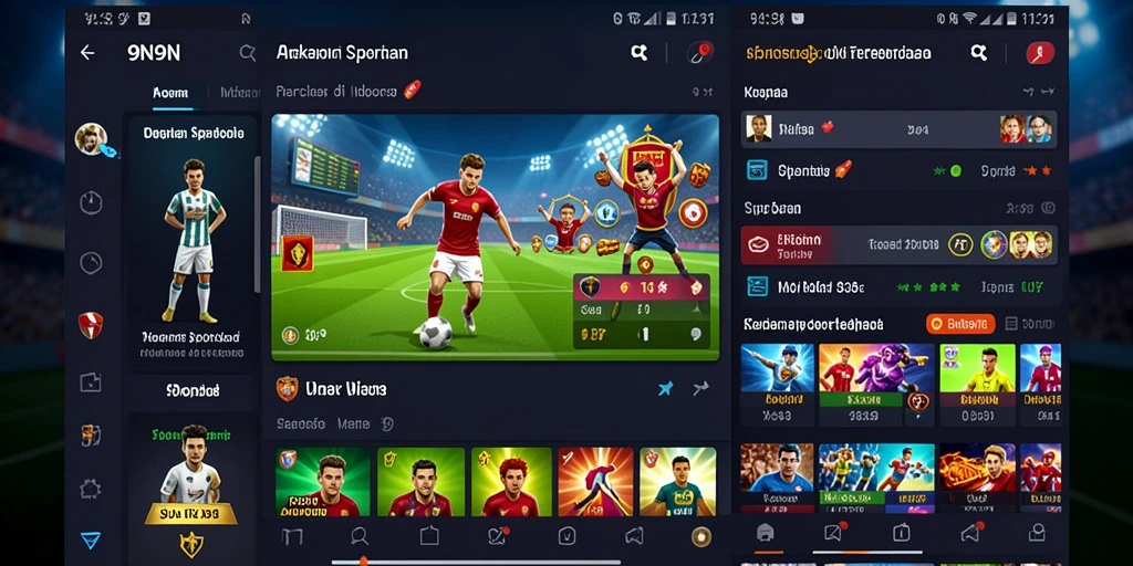 Tampilan gameplay aplikasi Sportsbook 9N9N yang menonjol.