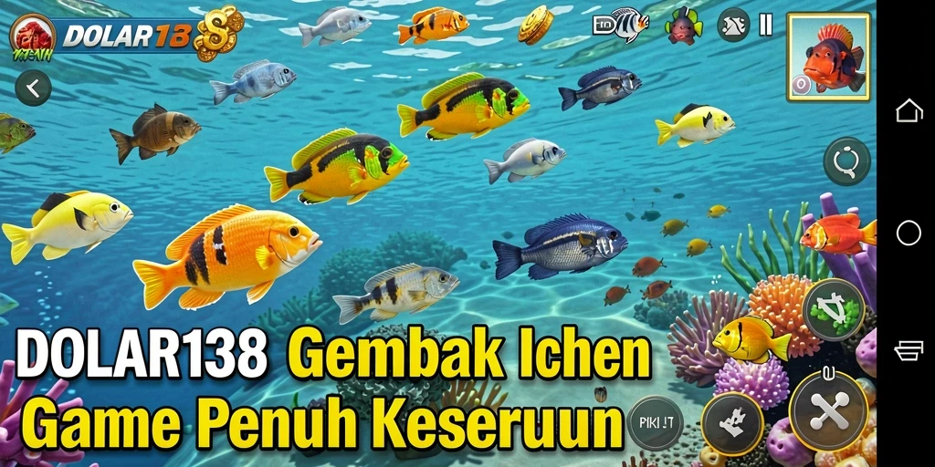 Screenshot gameplay <strong>DOLAR138</strong> menampilkan aksi menembak ikan yang seru.