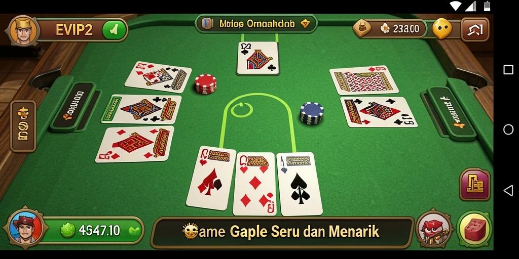 Tampilan gameplay seru dari permainan Gaple EVIP2.