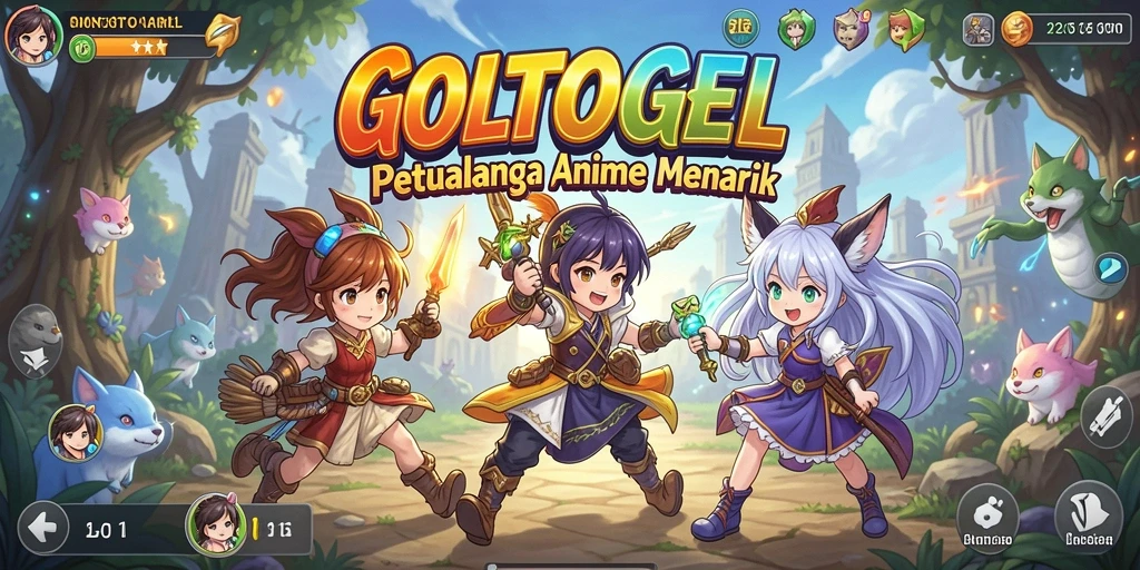Gameplay GOLTOGEL menampilkan karakter Anime beraksi.