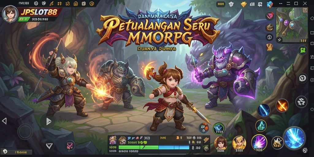 Screenshot utama JPSLOT88 menampilkan aksi seru dalam gameplay MMORPG.