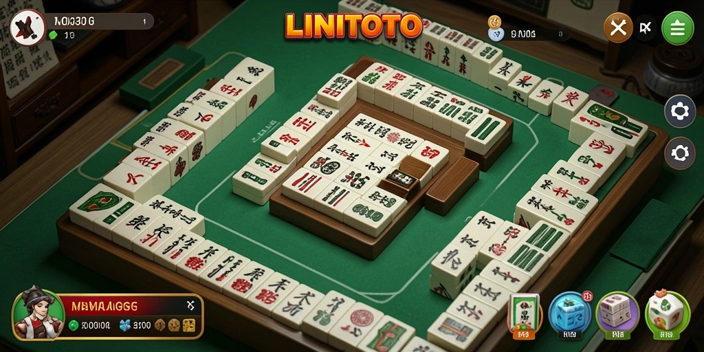 Screenshot gameplay <strong>LINITOTO</strong> menunjukkan tantangan Mahjong yang menarik.
