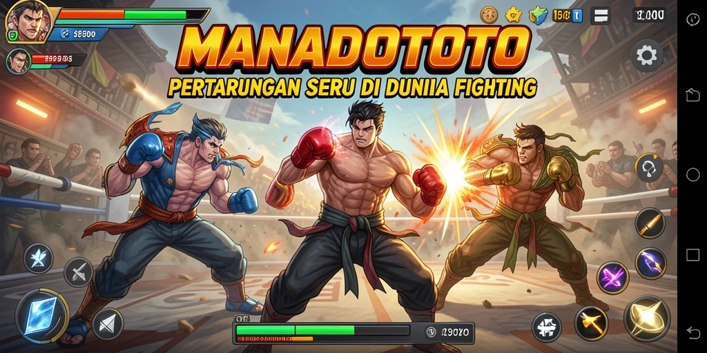 Gameplay MANADOTOTO menampilkan aksi pertarungan yang seru dan mendebarkan.