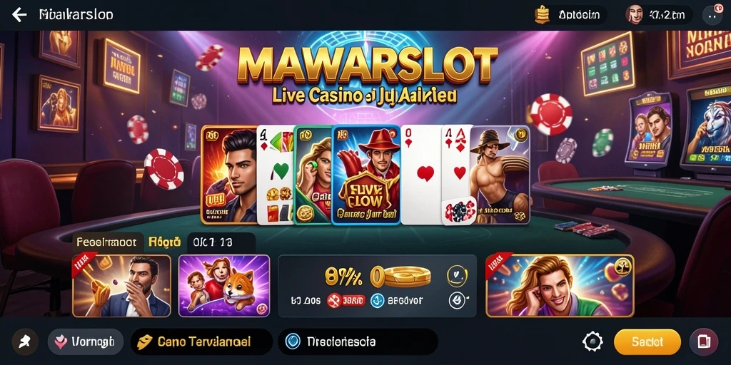 Tampilan gameplay seru MAWARSLOT dengan dealer profesional di Live Casino.