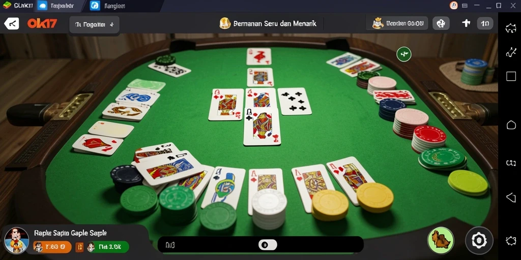 Screenshot dari gameplay Gaple OLX17 yang mendebarkan.