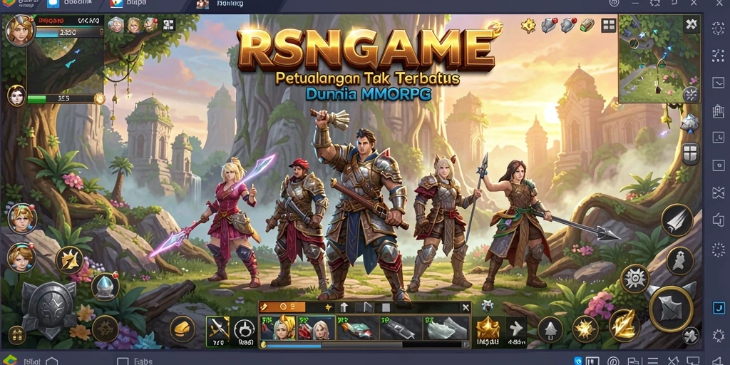 Tangkapan layar RSNGAME menampilkan aksi seru dalam dunia MMORPG.