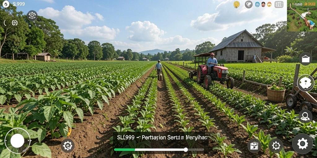 Tampilan grafis permainan Farming yang menarik dan berwarna-warni.