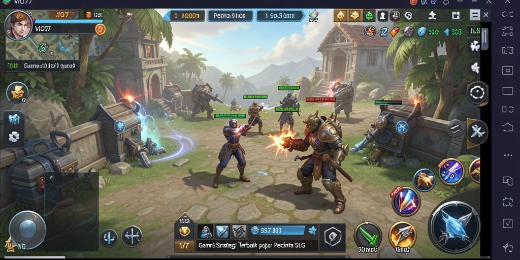 Tampilan gameplay SLG yang menegangkan dan menakjubkan.